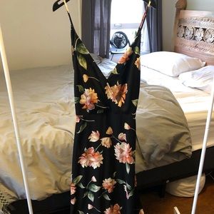 Black/floral maxi dress.